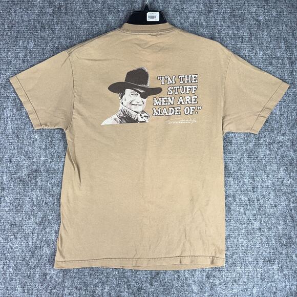 John Wayne Shirt Mens Large Tan True Grit Cowboy Western Movie Actor True Grit - Picture 1 of 11